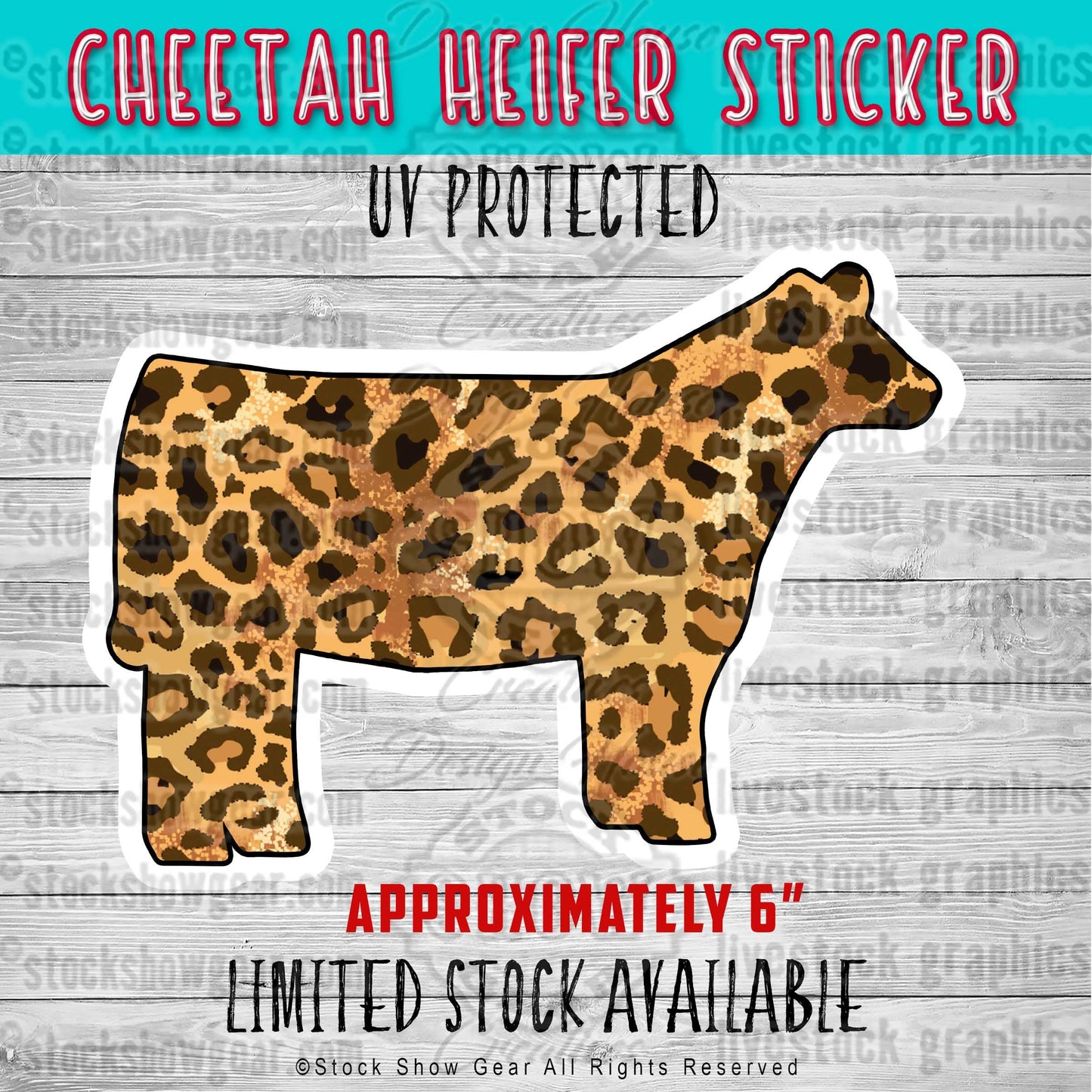 Cheetah Print Show Heifer Sticker