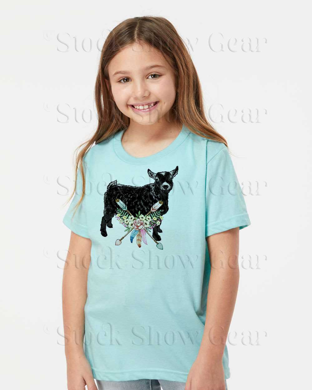 Black Agouti Pygmy Goat "Boho Arrows" Youth Tee