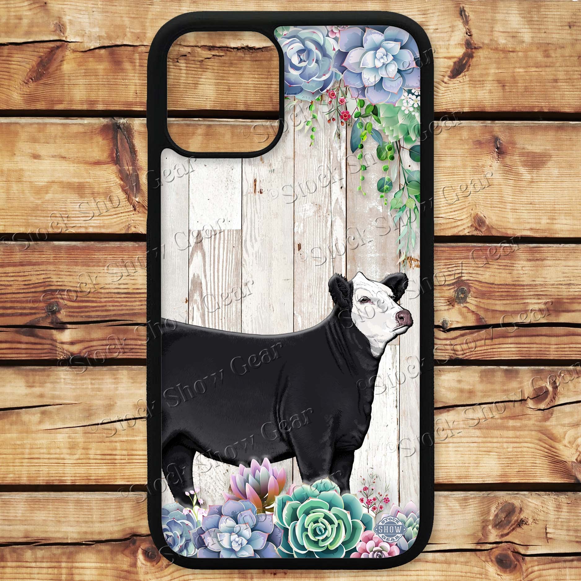 succulent case Black Baldy Heifer "Succulent" Design Phone Cases – Stock Show Gear