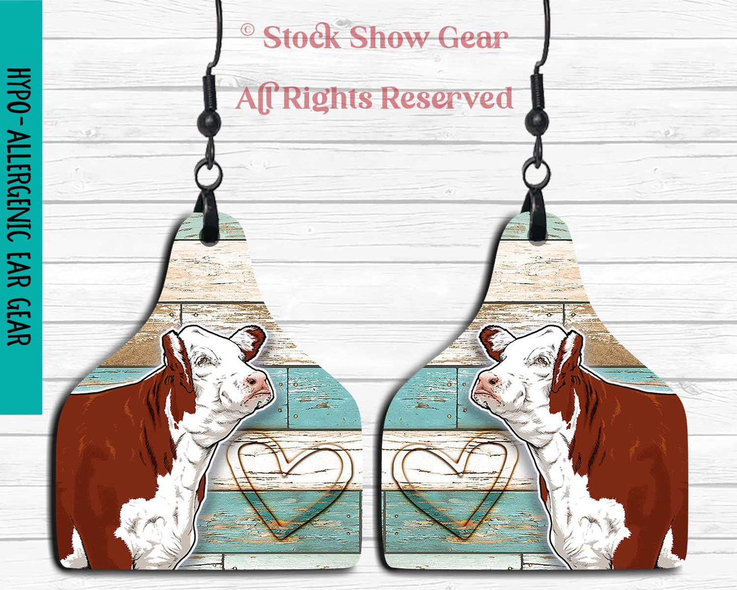 Red Hereford "Beach Boards" Earrings