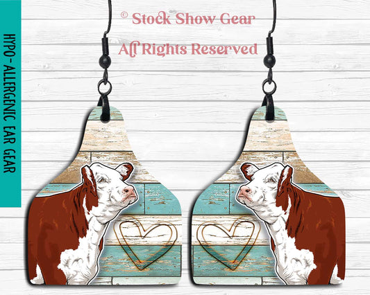 Red Hereford "Beach Boards" Earrings