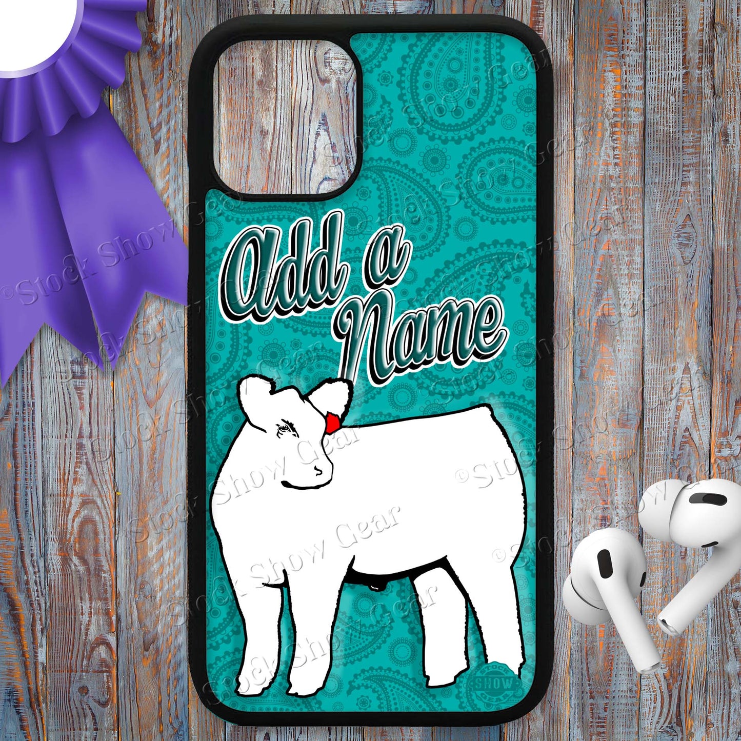 Charolais Turquoise Paisley Phone Cases