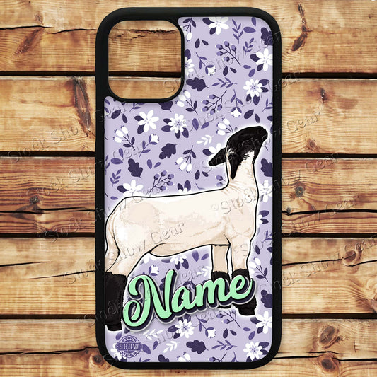 Show Lamb Phone Cases - Lavender Floral Print - Apple and Samsung