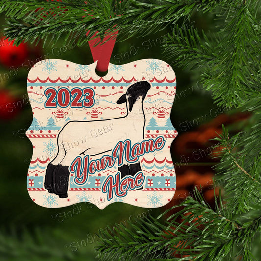 Club Lamb Wood Christmas Ornaments