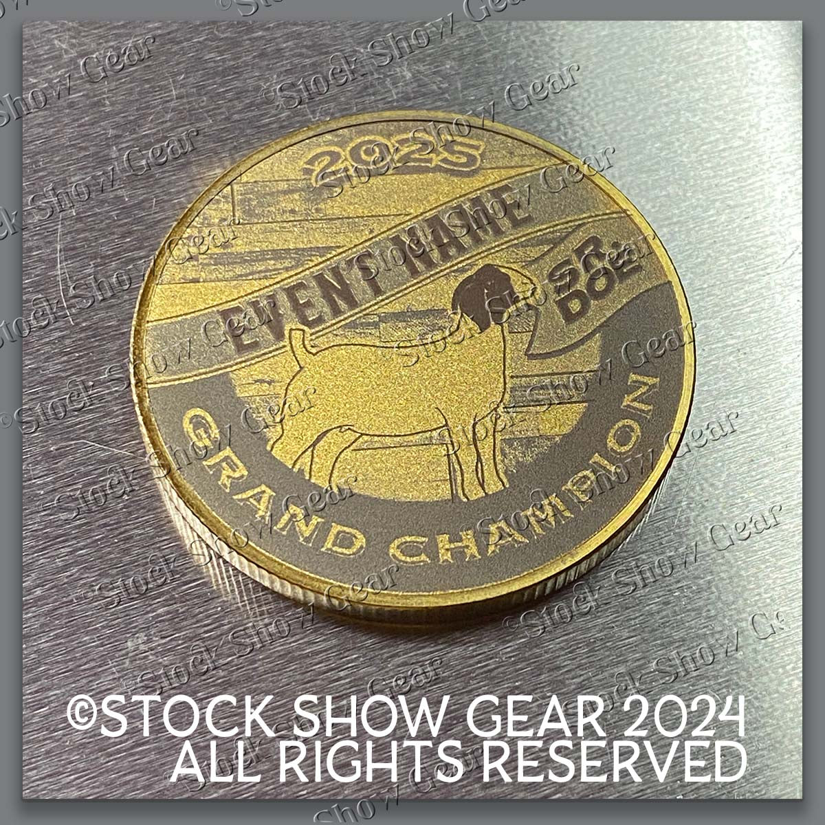 Custom Brass Challenge Coin Livestock Award