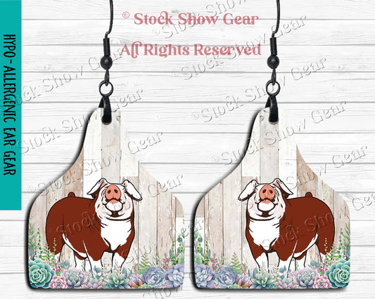 Hereford Pig Earrings