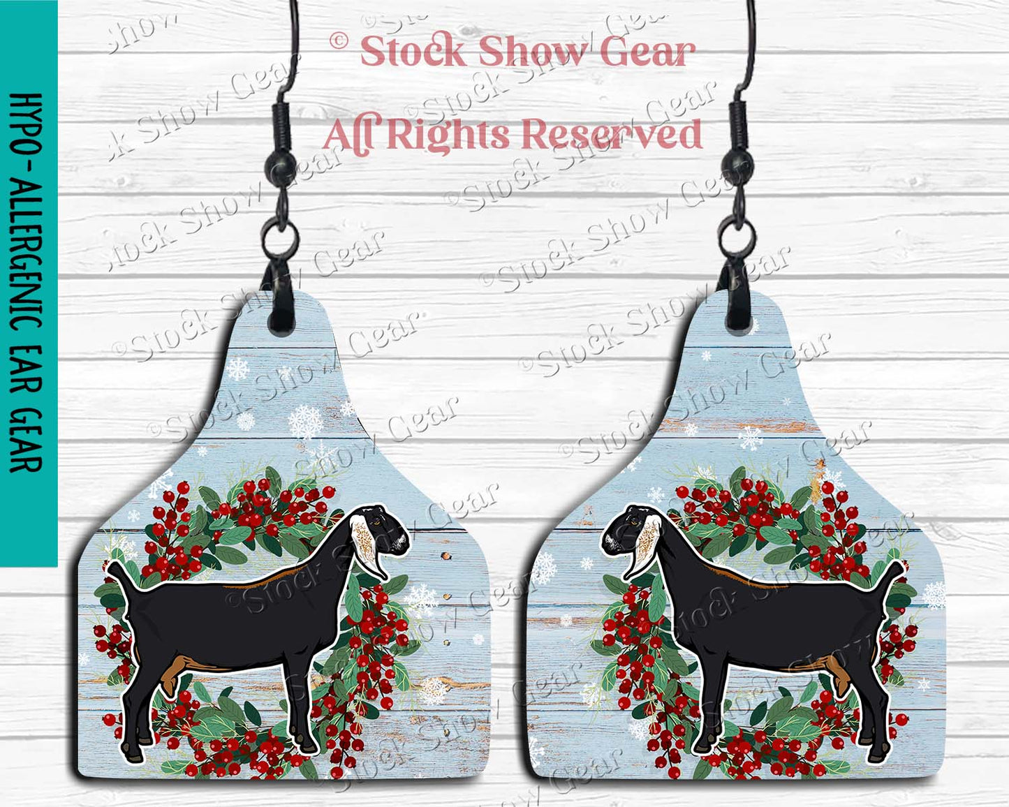 Christmas Dairy Goat Earrings