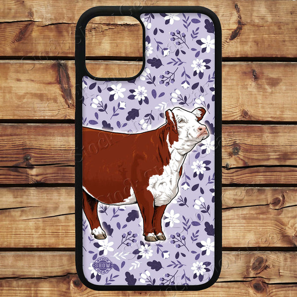 Red Hereford "Lavender Floral" Phone Case Design
