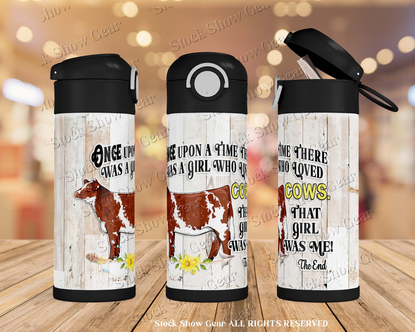 Shorthorn "Storytime" Girls 12oz Color Flip Top Water Bottle