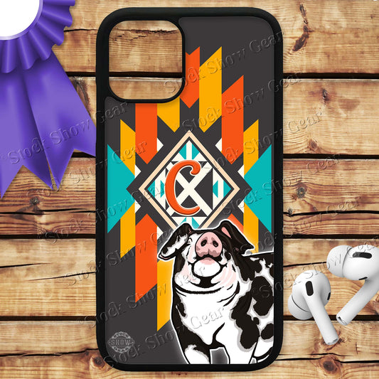 "Steely Gray Aztec" Livestock Phone Case Design