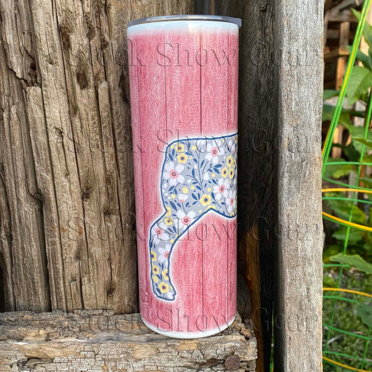 Tunis "Gray Floral" Tumbler