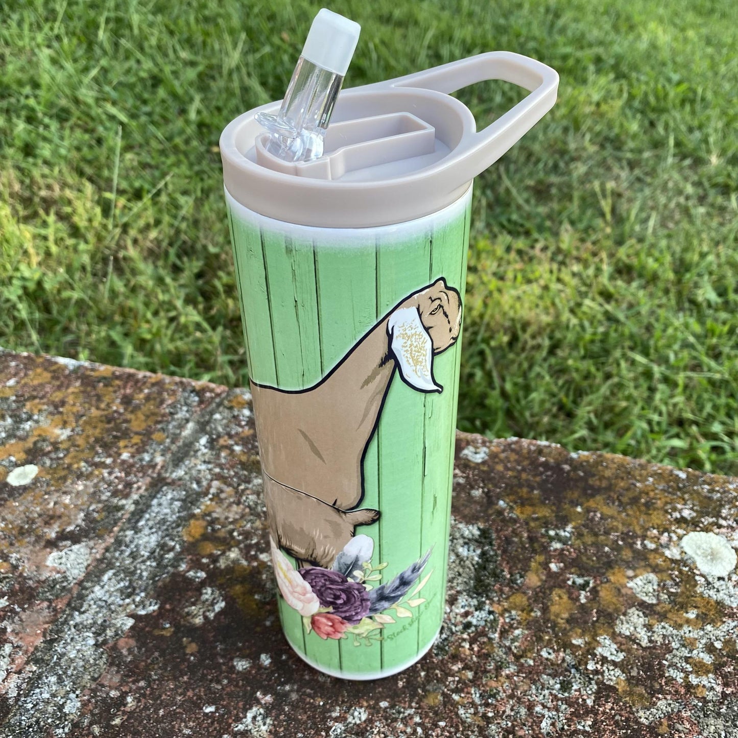 Nubian Goat Pair Tumbler-Green Wood Tumblers