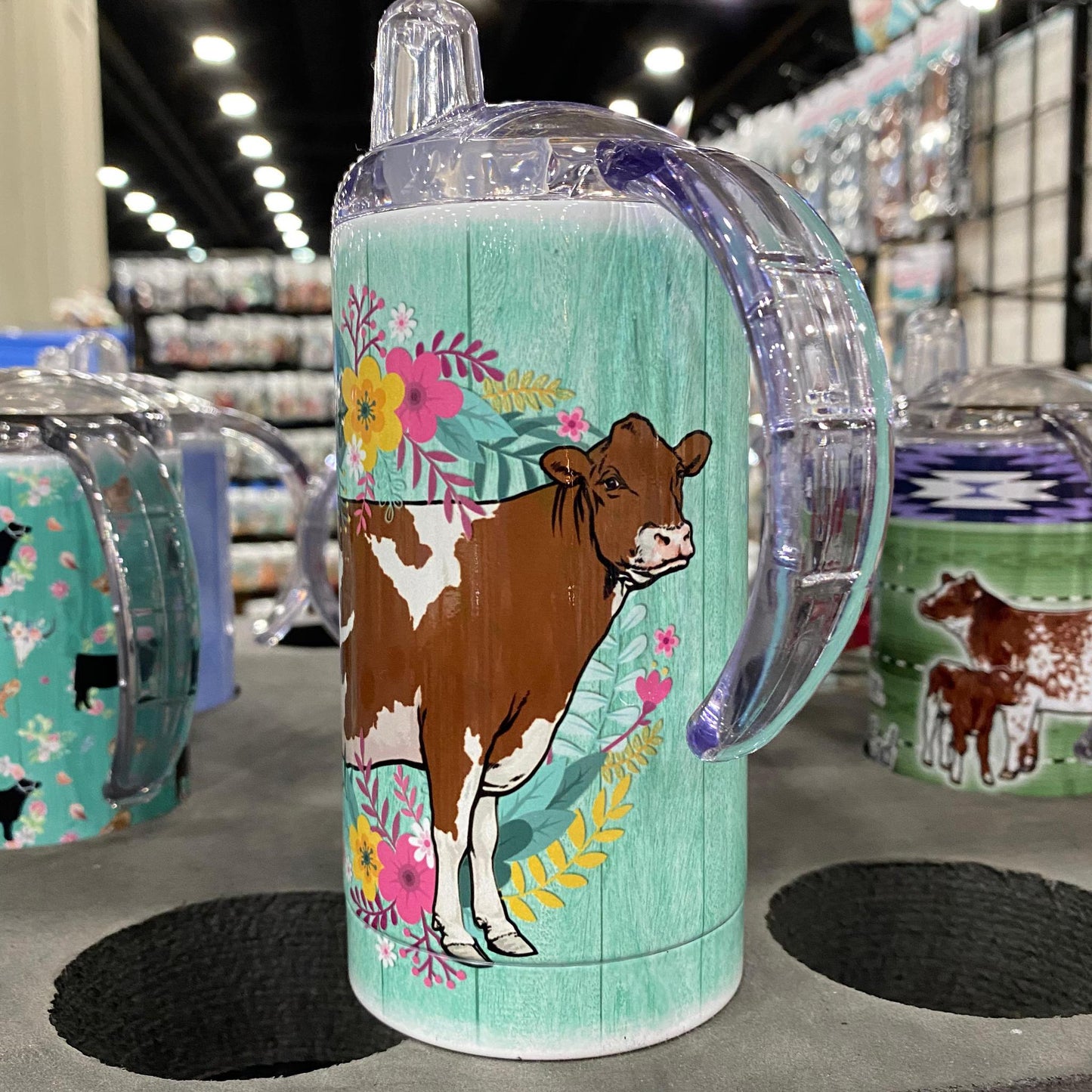 Ayrshire Daiy Cow Tumbler-12oz Sippy Training Cups