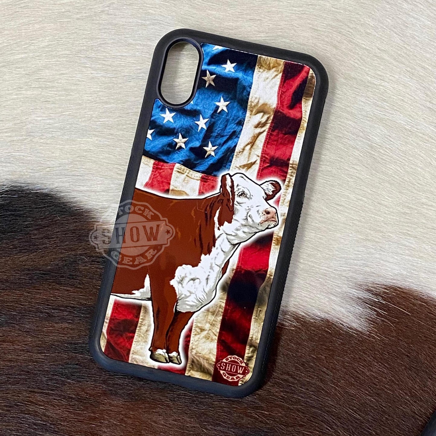 Red Hereford Phone Cases - USA and Patterned Design