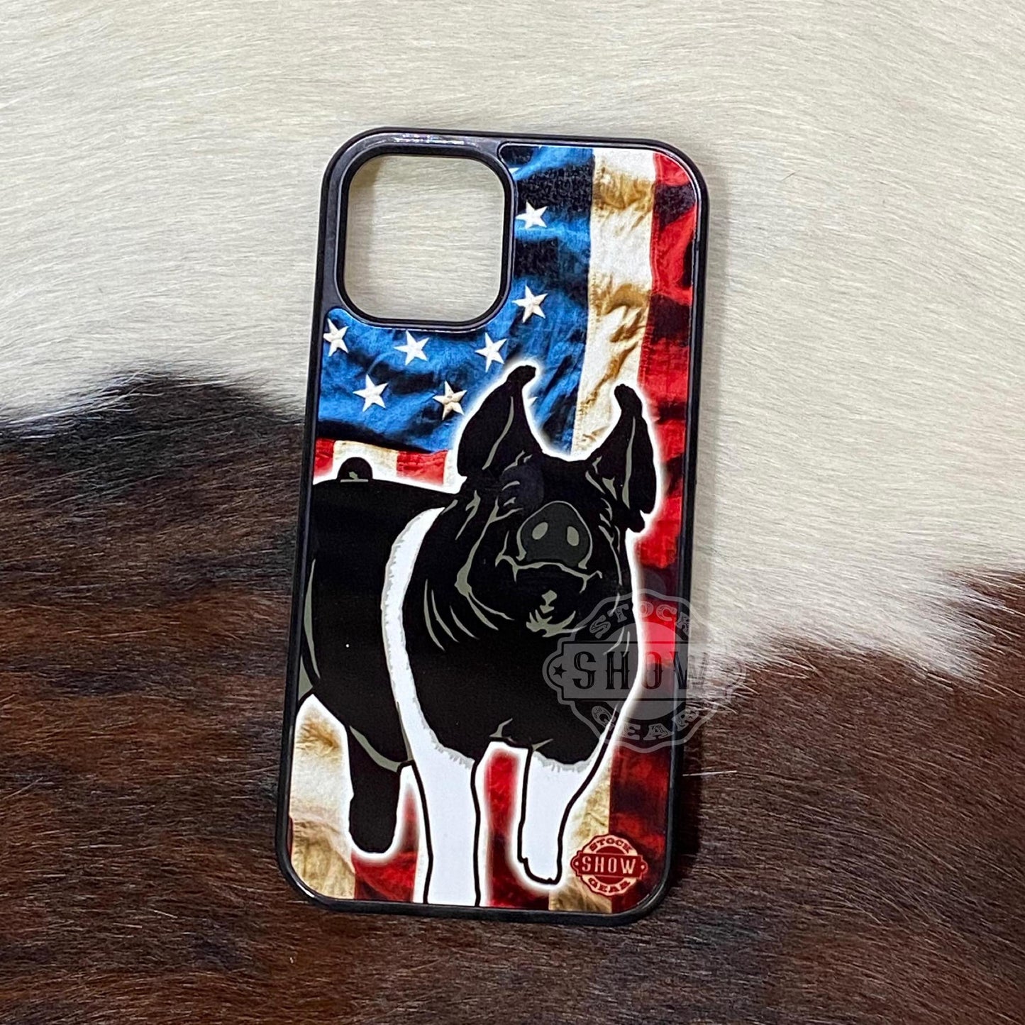 Hampshire Dark Cross Pig Phone Cases