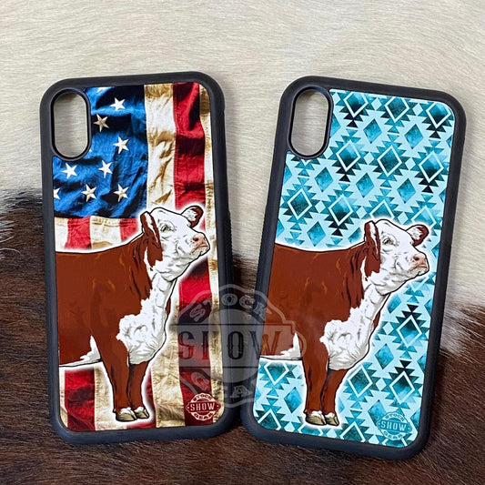 Red Hereford Phone Cases - USA and Patterned Design
