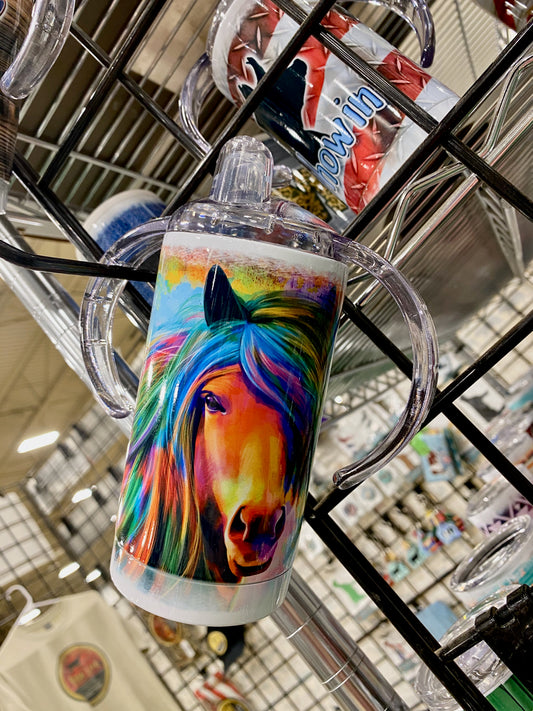 Horse Designs-12oz. Straight Sippy Training Cup