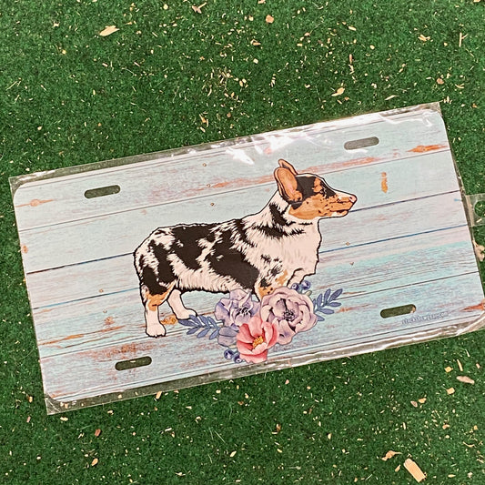 Cowboy Corgi License Plate