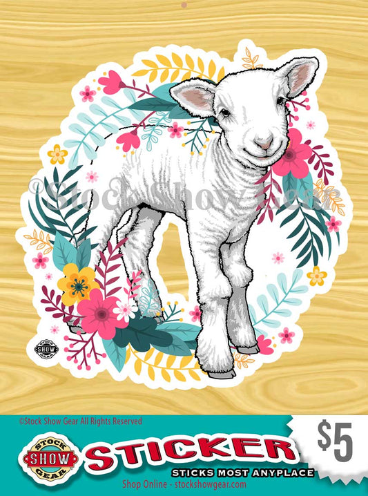 Lambkin Stickers-Happy Wreath Design