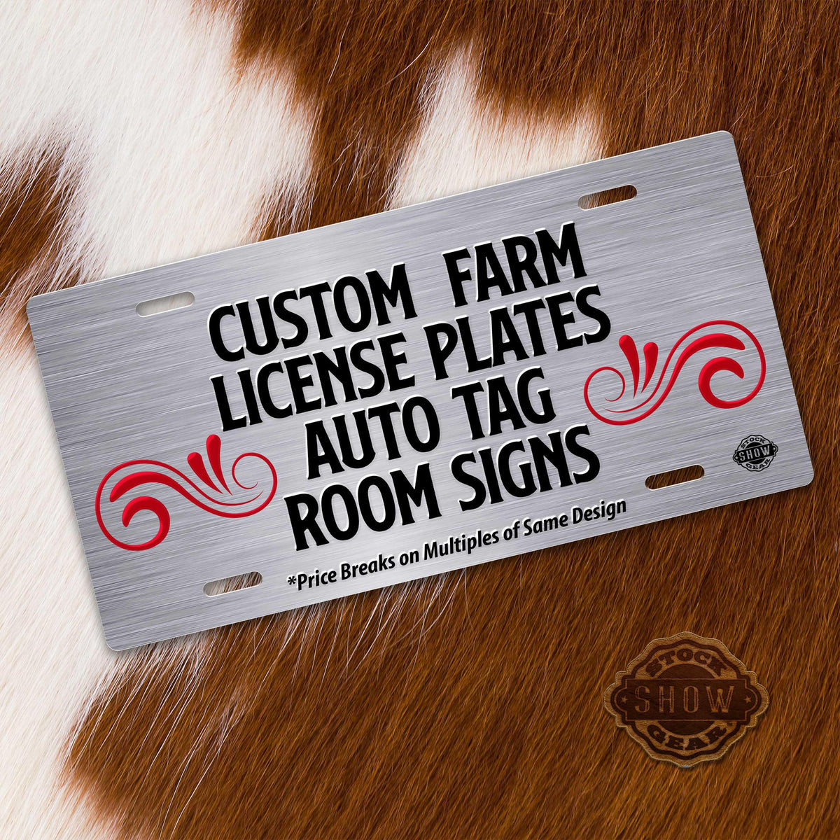 Cattle Brand License Plate CUSTOM MADE Plate - Your Family Livestock Brand  Ranch Cowboy Gift Idea Show Cattle Decorative Pickup Truck Plates