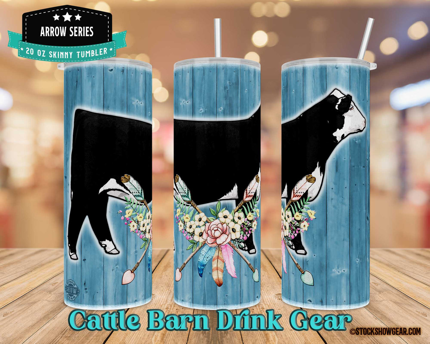 Black Hereford Boho Arrows Tumblers