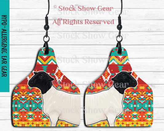 Dorper Ewe Aztec Earrings