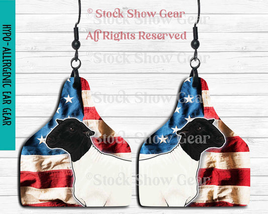Dorper USA Flag Earrings