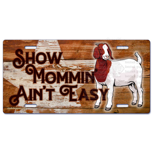 Boer Goat Show Mom License Plate Designs