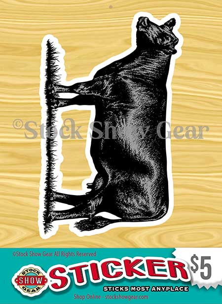 Old School Cow Drawing Sticker