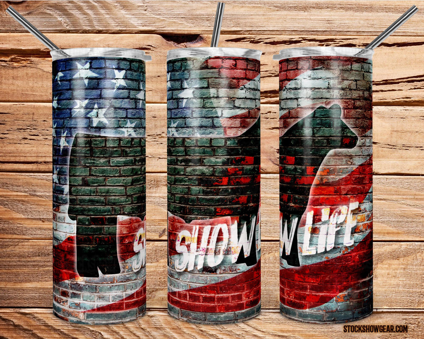 Show Steer "Show Life" USA Brick Tumblers