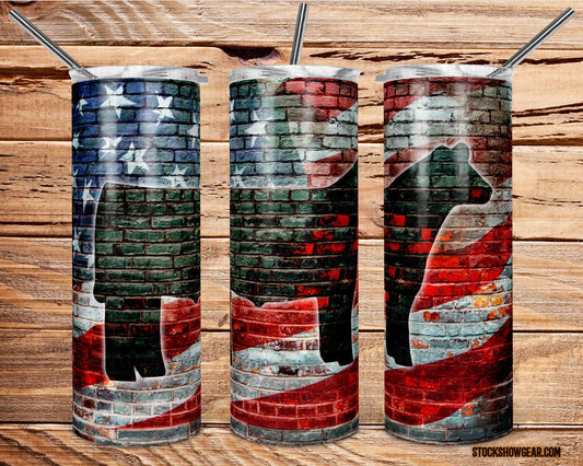 Show Steer "Show Life" USA Brick Tumblers