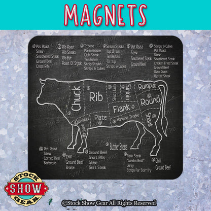 Beef Magnet - Beef Meat Cuts Design - 3"inches