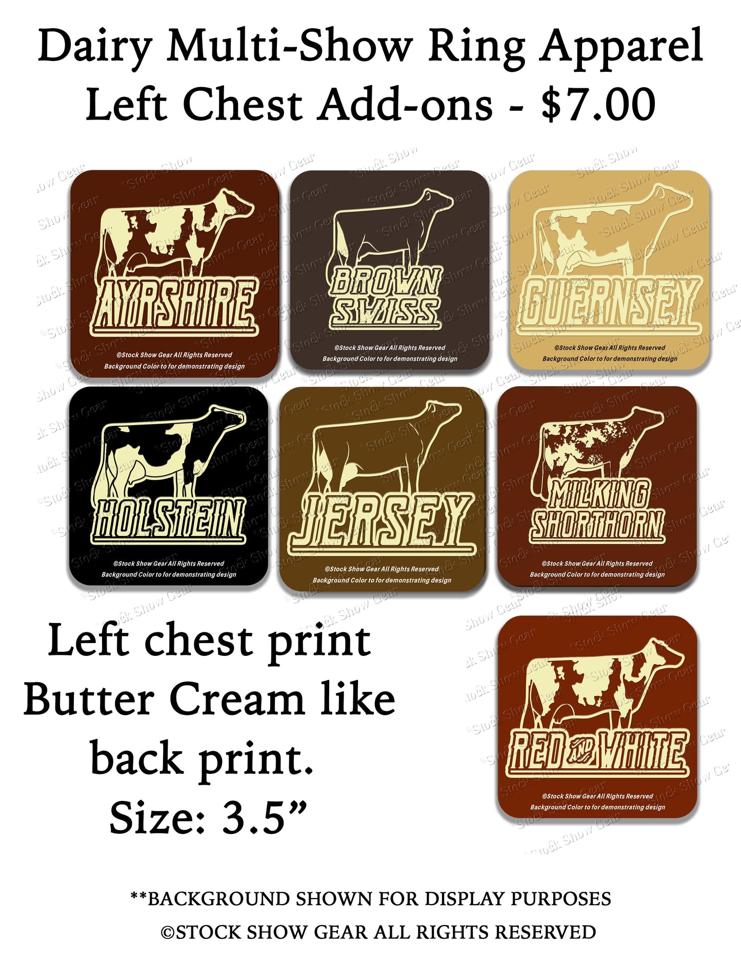 Dairy Left Chest Add-on Print Only