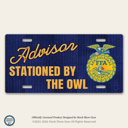 FFA Advisor | Stationed by the Owl | Metal License Plate Sign