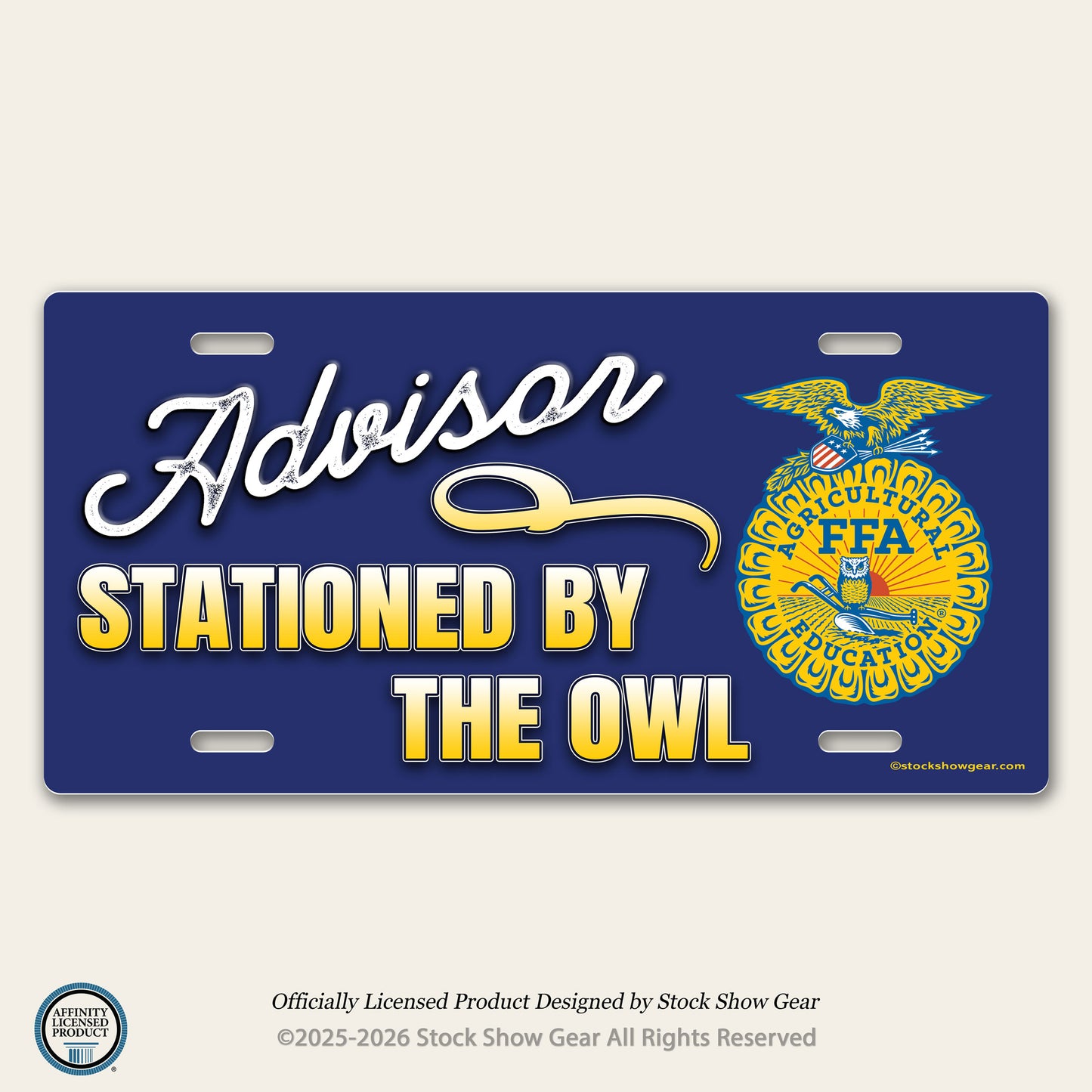 FFA Advisor | Stationed by the Owl | Metal License Plate Sign