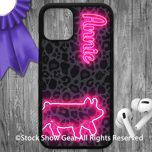 Show Pig "Black-Leopard-Neon" Phone Cases-iPhone and Samsung