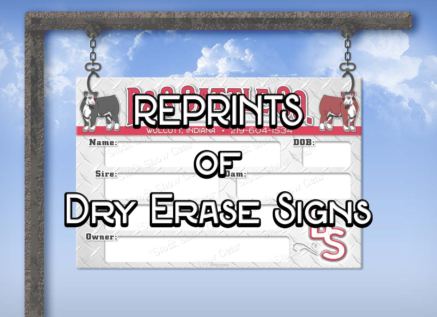Reprint Sign Stock Show Gear Livestock Signs-Vinyl-Banners
