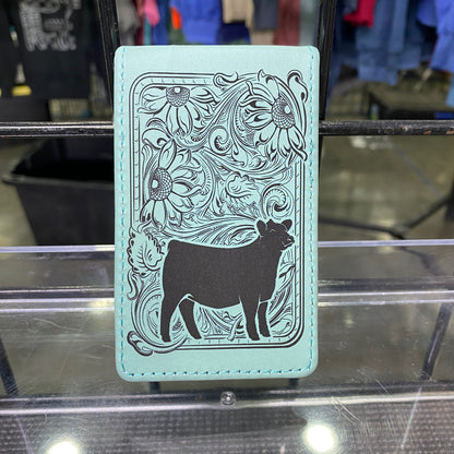 7 Piece Leatherette Manicure Set – Show Heifer On Sunflower Tooling