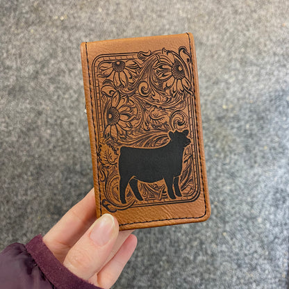 7 Piece Leatherette Manicure Set – Show Heifer On Sunflower Tooling