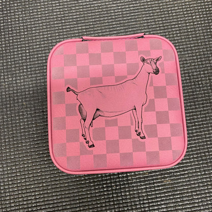 Alpine Dairy Goat Design Travel Jewelry Boxes - Ready to Ship
