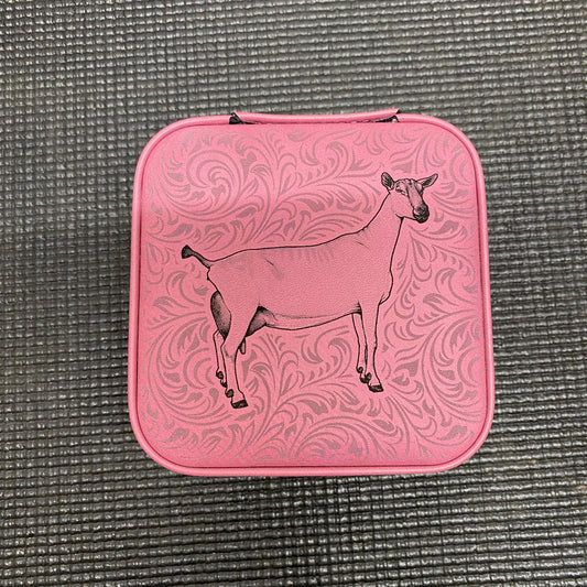 Alpine Dairy Goat Design Travel Jewelry Boxes - Ready to Ship