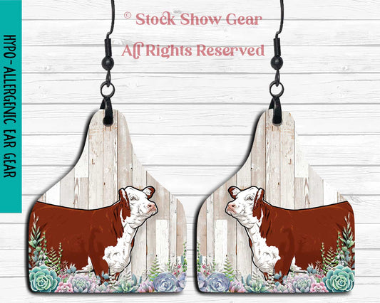 Red Hereford "Succulents" Earrings