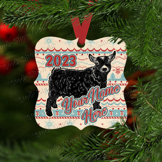 Agouti Pygmy Goat Wood Christmas Ornaments