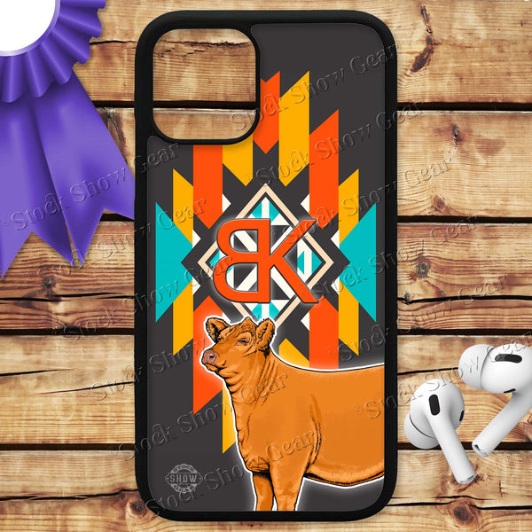 "Steely Gray Aztec" Livestock Phone Case Design