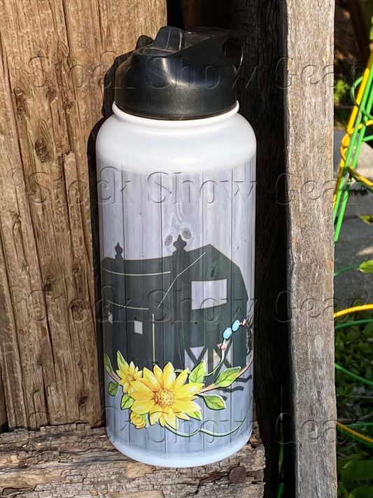 Barn Scene "Sunflowers" Water Canteen