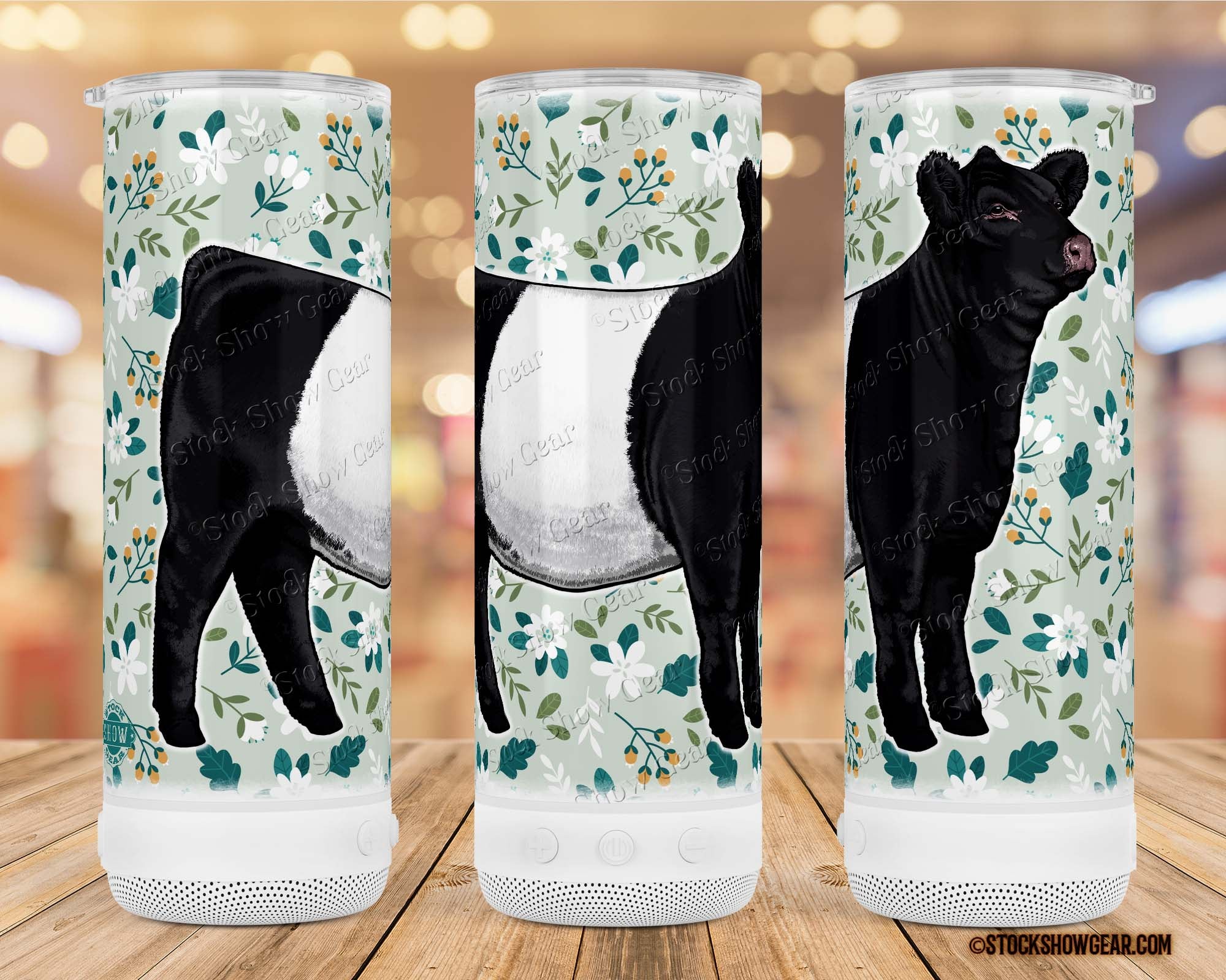 Belted Galloway "Green Floral" Bluetooth Speaker Tumbler