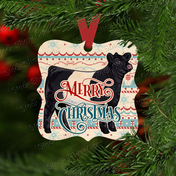 Belted Galloway Wood Christmas Ornament