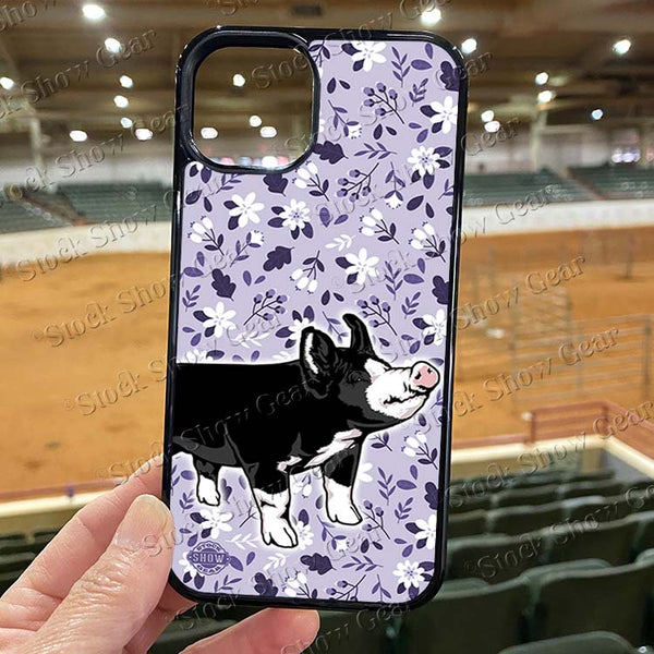 Berkshire Pig "Lavender Floral" Design Phone Cases