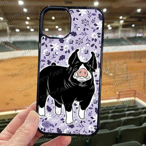 Berkshire Pig "Lavender Floral" Design Phone Cases