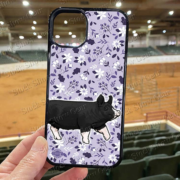 Berkshire Pig "Lavender Floral" Design Phone Cases